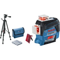 Bosch GLL 3-80 C Professional Nivel de línea 30 m, Láser de líneas cruzadas azul/Negro, 30 m, 0,2 mm/m, 4°, 120 m, Horizontal/Vertical, Rojo