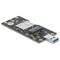 DeLOCK 63166 tarjeta y adaptador de interfaz Interno M.2, Convertidor USB tipo A, M.2, Negro, 38 mm, 93 mm, 6 mm