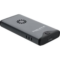 DeLOCK USB-C 40 Gbps para SSD M.2 NVMe PCIe con ventilador, Caja de unidades gris/Negro