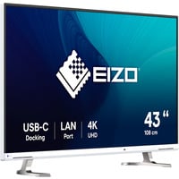 EIZO FlexScan EV4340X-WT LED display 108 cm (42.5") 3840 x 2160 Pixeles 4K Ultra HD Blanco, Monitor LED blanco, 108 cm (42.5"), 3840 x 2160 Pixeles, 4K Ultra HD, LED, 5 ms, Blanco