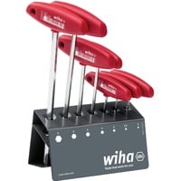 Wiha Juego de llaves de punta con mango transversal Classic, Destornillador rojo