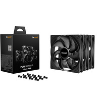 be quiet! Pure Wings 3 140 mm PWM Triple Pack Carcasa del ordenador Ventilador 14 cm Negro 3 pieza(s) negro, Ventilador, 14 cm, 1200 RPM, 97,5 m³/h, Negro