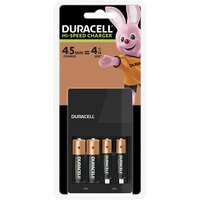 Duracell CEF14 cargador de batería Pilas de uso doméstico Corriente alterna negro, Níquel-metal hidruro (NiMH), Sobrecalentamiento, Cortocircuito, Bajo voltaje, AA, AAA, 4 pieza(s), Pilas incluidas