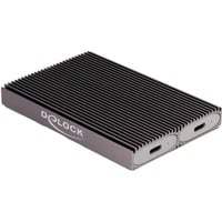 DeLOCK Carcasa externa USB Type-C Dual Combo para 2 x M.2 N, Caja de unidades gris