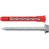 fischer Taco de vástago largo HybridPower 10x90 FUS, Pasador rojo/Gris