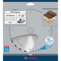 Bosch 2 608 837 704 hoja de sierra circular 19 cm 1 pieza(s) Madera noble, Madera, 19 cm, 2 cm, 1,1 mm, 7900 RPM, 1,6 mm