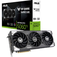 ASUS TUF Gaming TUF-RTX5060TI-8G-GAMING NVIDIA GeForce RTX 5060 Ti 8 GB GDDR7, Tarjeta gráfica GeForce RTX 5060 Ti, 8 GB, GDDR7, 128 bit, 7680 x 4320 Pixeles, PCI Express 5.0