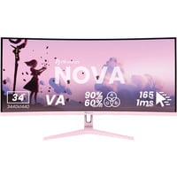 Arozzi AZ-NO-34T2K165, Monitor de gaming rosa neón