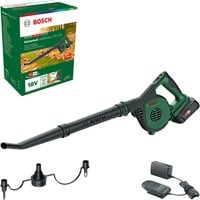 Bosch LeafBlower Ión de litio, Soplador de hojas verde/Negro, Soplador manual, 185 kmh, 245 kmh, Verde, Batería, Ión de litio