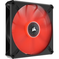 Corsair ML140 LED ELITE Carcasa del ordenador Ventilador 14 cm Negro 1 pieza(s) negro/Rojo, Ventilador, 14 cm, 400 RPM, 1600 RPM, 31,8 dB, 82,9 cfm