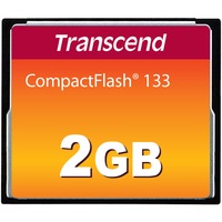 Transcend TS2GCF133 memoria flash 2 GB CompactFlash MLC, Tarjeta de memoria negro, 2 GB, CompactFlash, MLC, 50 MB/s, 20 MB/s, Negro