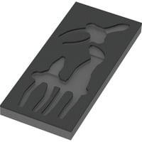Wera 9880 Inserto de espuma para juego de alicates KNIPEX 1, vacío, Depósito negro/Gris