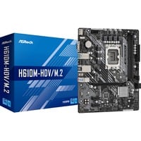 ASRock H610M-HDV/M.2 Intel H610 LGA 1700 micro ATX, Placa base Intel, LGA 1700, Intel® Celeron®, Intel® Core™ i3, Intel® Core™ i5, Intel® Core™ i7, Intel® Core™ i9, Intel® Pentium®, DDR4-SDRAM, 64 GB, DIMM