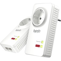 FRITZ! FRITZ!Powerline 1220 Set, PowerLAN Powerline 1220 Set, 1200 Mbit/s, Tipo F, Gigabit Ethernet, 10,100,1000 Mbit/s, 3 W, 1 W