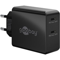 goobay Cargador rápido dual USB-C 36 vatios, PD negro
