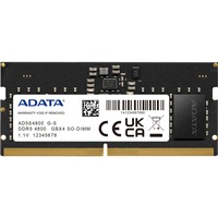 ADATA AD5S48008G-S módulo de memoria 8 GB 1 x 8 GB DDR5 4800 MHz ECC, Memoria RAM negro, 8 GB, 1 x 8 GB, DDR5, 4800 MHz, 262-pin SO-DIMM