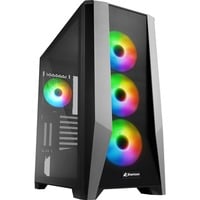 Sharkoon ELITE SHARK TG7M RGB Negro, Cajas de torre negro, PC, Negro, ATX, EATX, micro ATX, Mini-ITX, Juego, Multi, Ventiladores de la caja