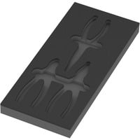 Wera Inserto de espuma para juego de alicates KNIPEX VDE 1, vacío, Depósito negro/Gris