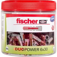 fischer DUOPOWER 6x30, Pasador gris claro/Rojo