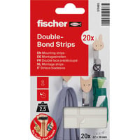 fischer GOW Fischer tiras de montaje, 20 piezas, Cinta adhesiva blanco