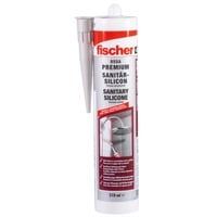 fischer Silicona sanitaria DSSA SG 310ml gris plata, sellador gris