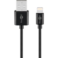 goobay 63523 cable de conector Lightning 1 m Negro negro, 1 m, Lightning, USB A, Macho, Macho, Negro