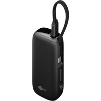 goobay Powerbank 5.000 mAh, cable USB-C integrado 13 cm, 20 vatios, Banco de potencia negro