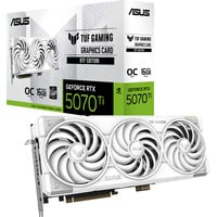 ASUS TUF-RTX5070TI-O16G-BTF-WHITE NVIDIA GeForce RTX 5070 Ti 16 GB GDDR7, Tarjeta gráfica GeForce RTX 5070 Ti, 16 GB, GDDR7, 256 bit, 7680 x 4320 Pixeles, PCI Express 5.0