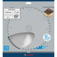 Bosch 2 608 837 736 hoja de sierra circular 25,4 cm 1 pieza(s) Madera noble, Madera blanda, 25,4 cm, 3 cm, 1,6 mm, 6000 RPM, 2,2 mm