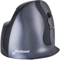 Evoluent Evoluent D Small Wireless ratón Oficina mano derecha RF inalámbrico Laser 3200 DPI negro/Plateado, mano derecha, Diseño vertical, Laser, RF inalámbrico, 3200 DPI, Negro