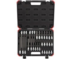 GEDORE Juego de puntas de destornillador y llave de vaso rojo, 1/2", Llave de tubo negro/Rojo