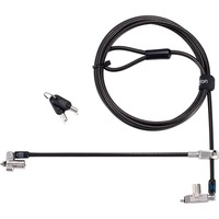 Kensington Candado fino con llave N17 2.0 de doble cabezal para portátiles con ranura tipo "wedge", Castillo plateado, Kensington, Llave, Acero, Negro, Plata