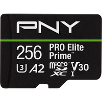 PNY Pro Elite Prime microSD 256 GB, Tarjeta de memoria negro/Verde