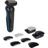 Procter & Gamble Series 5 52-B1650S afeitadora Máquina de afeitar de láminas Recortadora Azul negro/Azul, Máquina de afeitar de láminas, Azul, Botones, Batería, Batería integrada, 50 min
