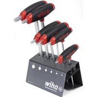 Wiha Juego de llaves hexagonales con mango transversal ComfortGrip, Destornillador negro/Rojo