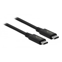 DeLOCK 86979 cable USB 0,8 m USB4 Gen 3x2 USB C Negro, Cable coaxial negro, 0,8 m, USB C, USB C, USB4 Gen 3x2, 40000 Mbit/s, Negro