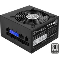 SilverStone ST55F-PT unidad de fuente de alimentación 550 W 20+4 pin ATX ATX Negro, Fuente de alimentación de PC negro, 550 W, 90 - 264 V, 47 - 63 Hz, +12V,+3.3V,+5V,+5Vsb,-12V, Activo, 105 W