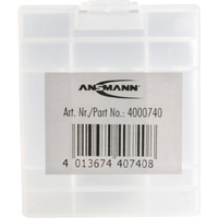 Ansmann 4000740 caja de batería Transparente, Blanco transparente, Transparente, Blanco, 4 AAA / AA