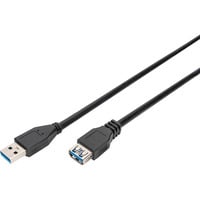 Digitus Cable de extensión USB 3.2 Gen 1, conector USB-A > puerto USB-A, Cable alargador negro