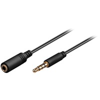 goobay HL0624780 cable de audio 1,5 m 3,5mm Negro, Cable alargador negro, 3,5mm, Macho, 3,5mm, Hembra, 1,5 m, Negro