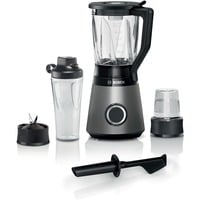 Bosch Serie 4 MMB6177S licuadora 1,5 L Batidora de vaso 1200 W Negro, Plata, Batidora depie plateado/Negro, Batidora de vaso, 1,5 L, Función de impulso, Picahielos, 1 m, 1200 W