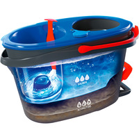 Vileda Set H2PrO Spin Mop, Limpiador de suelo negro/Rojo