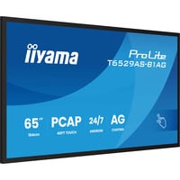 iiyama T6529AS-B1AG pantalla para PC 163,8 cm (64.5") 3840 x 2160 Pixeles 4K Ultra HD LED Pantalla táctil Negro, Monitor LED negro (mate), 163,8 cm (64.5"), 3840 x 2160 Pixeles, 4K Ultra HD, LED, 6,5 ms, Negro