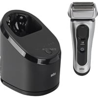 Braun Series 8 8567cc Máquina de afeitar de láminas Recortadora Negro, Plata plateado/Negro, Máquina de afeitar de láminas, Negro, Plata, Batería, Batería integrada, 60 min, 1 h