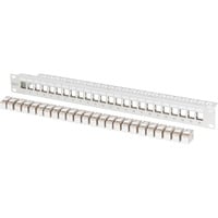 Digitus Panel de parcheo modular, 24 puertos, equipado con 24x DN-93615, Patch Panel gris