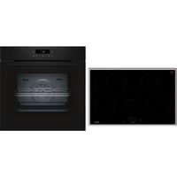 Neff BTX48PIB0 sets de electrodoméstico de cocina Con placa de inducción Horno eléctrico, Juego para horno negro/Acero fino, Con placa de inducción, 4 zona(s), Vidrio y cerámica, Negro, Tocar, 80,2 cm