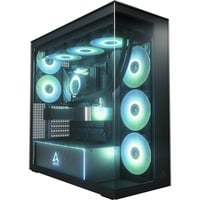 ARCTIC Xtender Black (Mirror Glass) Midi Tower Negro, Cajas de torre negro, Midi Tower, PC, Negro, EATX, Metal, Vidrio templado, Juego