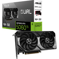 ASUS Dual -RTX5060TI-16G NVIDIA GeForce RTX 5060 Ti 16 GB GDDR7, Tarjeta gráfica GeForce RTX 5060 Ti, 16 GB, GDDR7, 128 bit, 7680 x 4320 Pixeles, PCI Express 5.0