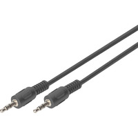 Digitus Cable de conexión de audio de 3,5 mm con conector estéreo negro