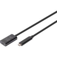 Digitus Cable de extensión USB 3.2 Gen 2 activo, conector USB-C > toma USB-C, Cable alargador negro